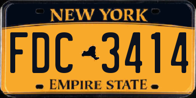 NY license plate FDC3414