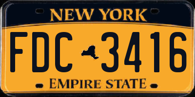NY license plate FDC3416