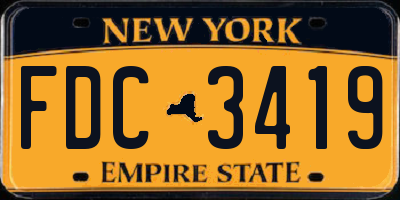 NY license plate FDC3419