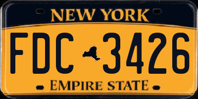NY license plate FDC3426