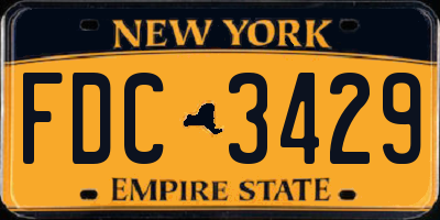 NY license plate FDC3429