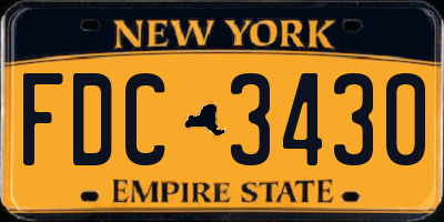 NY license plate FDC3430