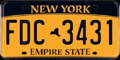 NY license plate FDC3431