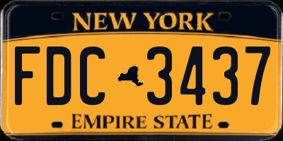 NY license plate FDC3437
