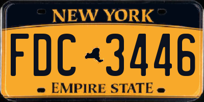 NY license plate FDC3446
