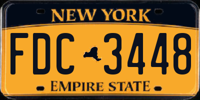 NY license plate FDC3448