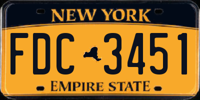 NY license plate FDC3451