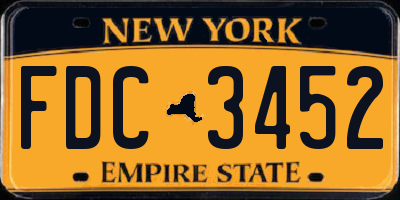 NY license plate FDC3452