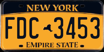 NY license plate FDC3453