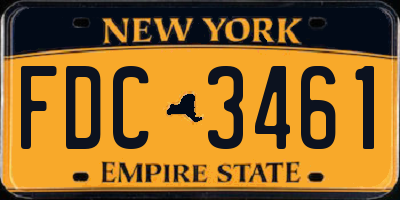 NY license plate FDC3461
