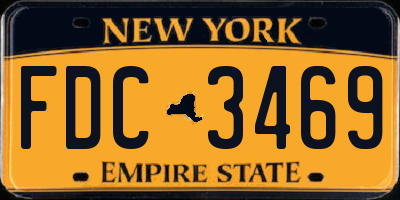NY license plate FDC3469