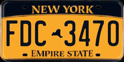 NY license plate FDC3470