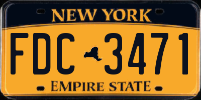 NY license plate FDC3471