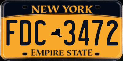 NY license plate FDC3472