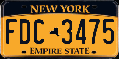 NY license plate FDC3475