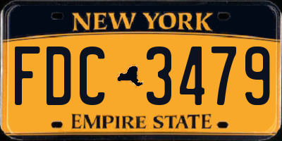 NY license plate FDC3479