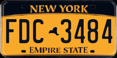 NY license plate FDC3484