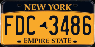 NY license plate FDC3486