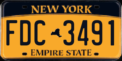 NY license plate FDC3491