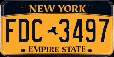 NY license plate FDC3497