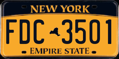 NY license plate FDC3501