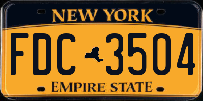 NY license plate FDC3504