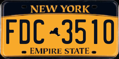 NY license plate FDC3510