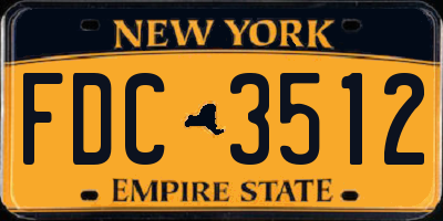NY license plate FDC3512