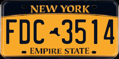 NY license plate FDC3514