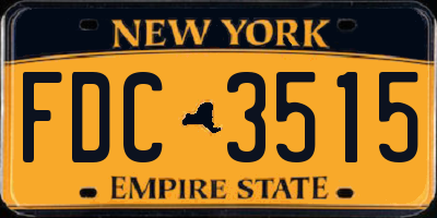 NY license plate FDC3515