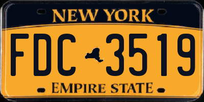 NY license plate FDC3519