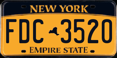 NY license plate FDC3520