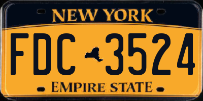 NY license plate FDC3524