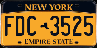 NY license plate FDC3525