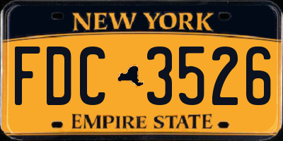 NY license plate FDC3526