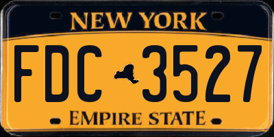 NY license plate FDC3527