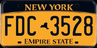 NY license plate FDC3528
