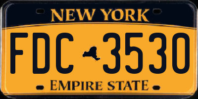 NY license plate FDC3530