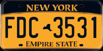 NY license plate FDC3531