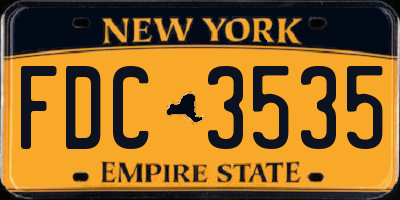 NY license plate FDC3535