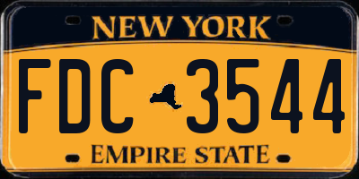 NY license plate FDC3544