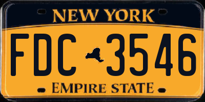 NY license plate FDC3546