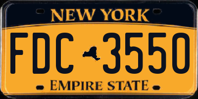 NY license plate FDC3550