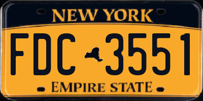 NY license plate FDC3551
