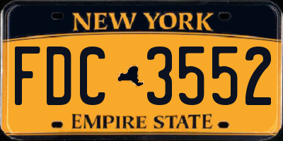 NY license plate FDC3552