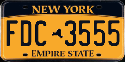 NY license plate FDC3555