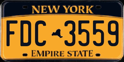 NY license plate FDC3559