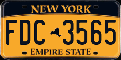 NY license plate FDC3565