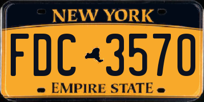 NY license plate FDC3570