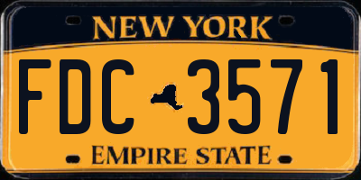 NY license plate FDC3571